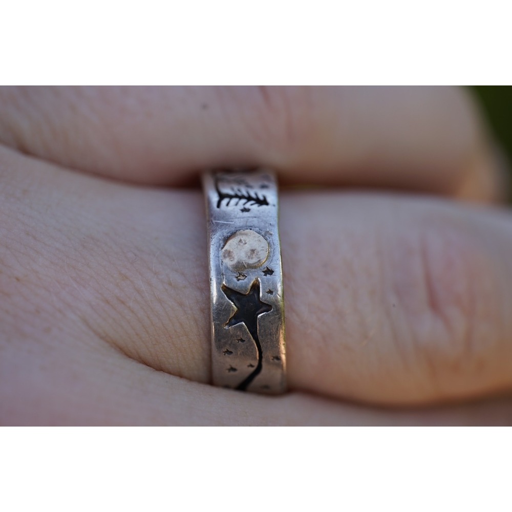 Vidal Aragon Santo Domingo 14k Gold Sterling Silver Storyteller Ring Size 11.5